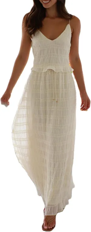 Women Y2k 2 Piece Maxi Skirt Set Sexy Backless Halter Crop Cami Top Tiered Smocked Flowy Long Skirt Beach Matching Set