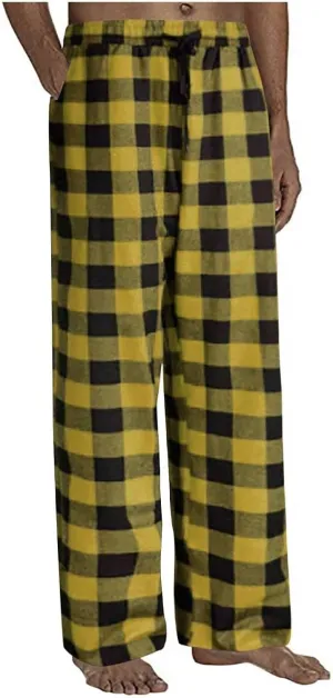 Women's Buffalo Plaid Pajama Pants Elastic Waistband Pajamas Pants Comfy Plus Size Fleece Lined Leggings Women 2024