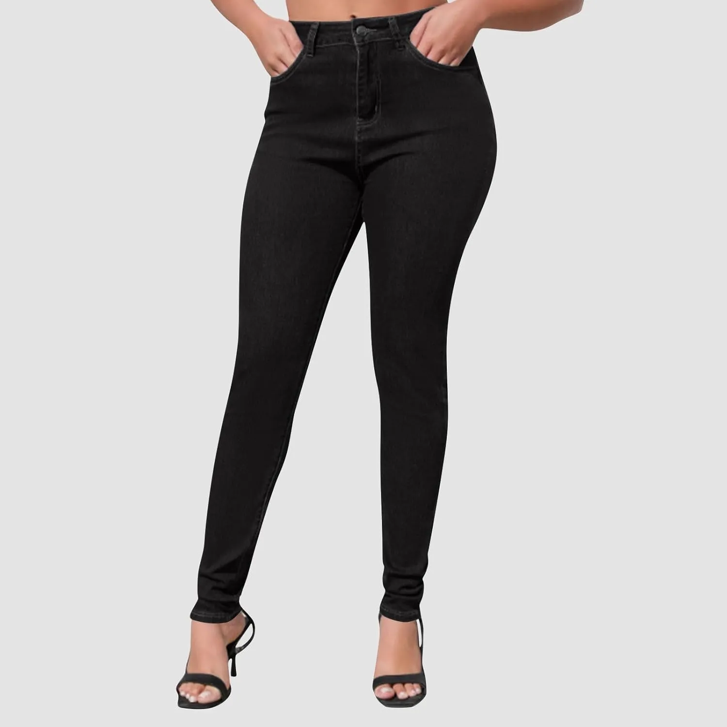 Womens Classic Jean Pants High Waisted Skinny Stretch Butt Lifting Jeans Trendy Slim Fit Denim Pants with Pockets