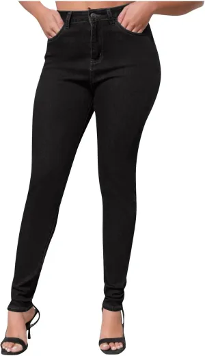 Womens Classic Jean Pants High Waisted Skinny Stretch Butt Lifting Jeans Trendy Slim Fit Denim Pants with Pockets