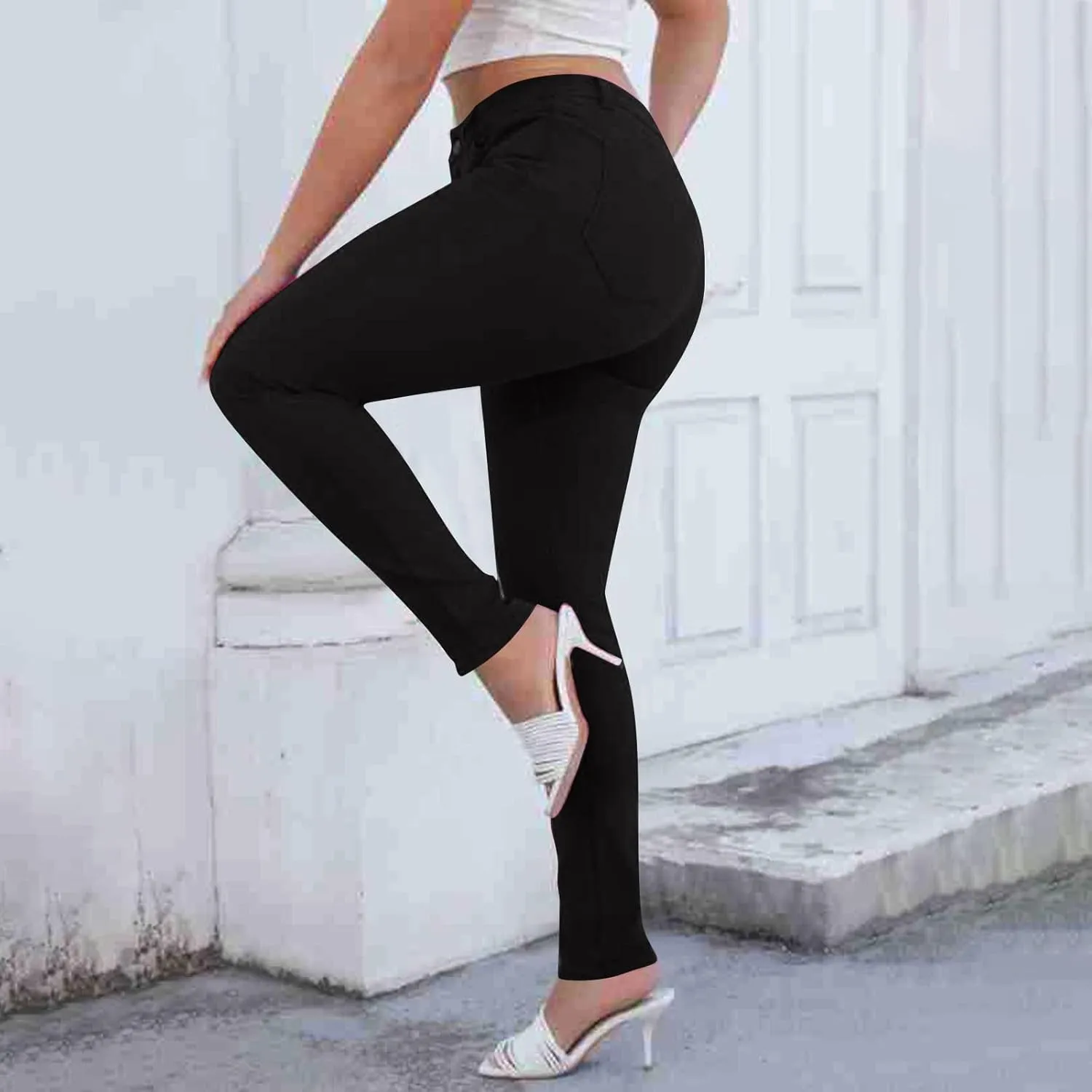 Womens Classic Jean Pants High Waisted Skinny Stretch Butt Lifting Jeans Trendy Slim Fit Denim Pants with Pockets