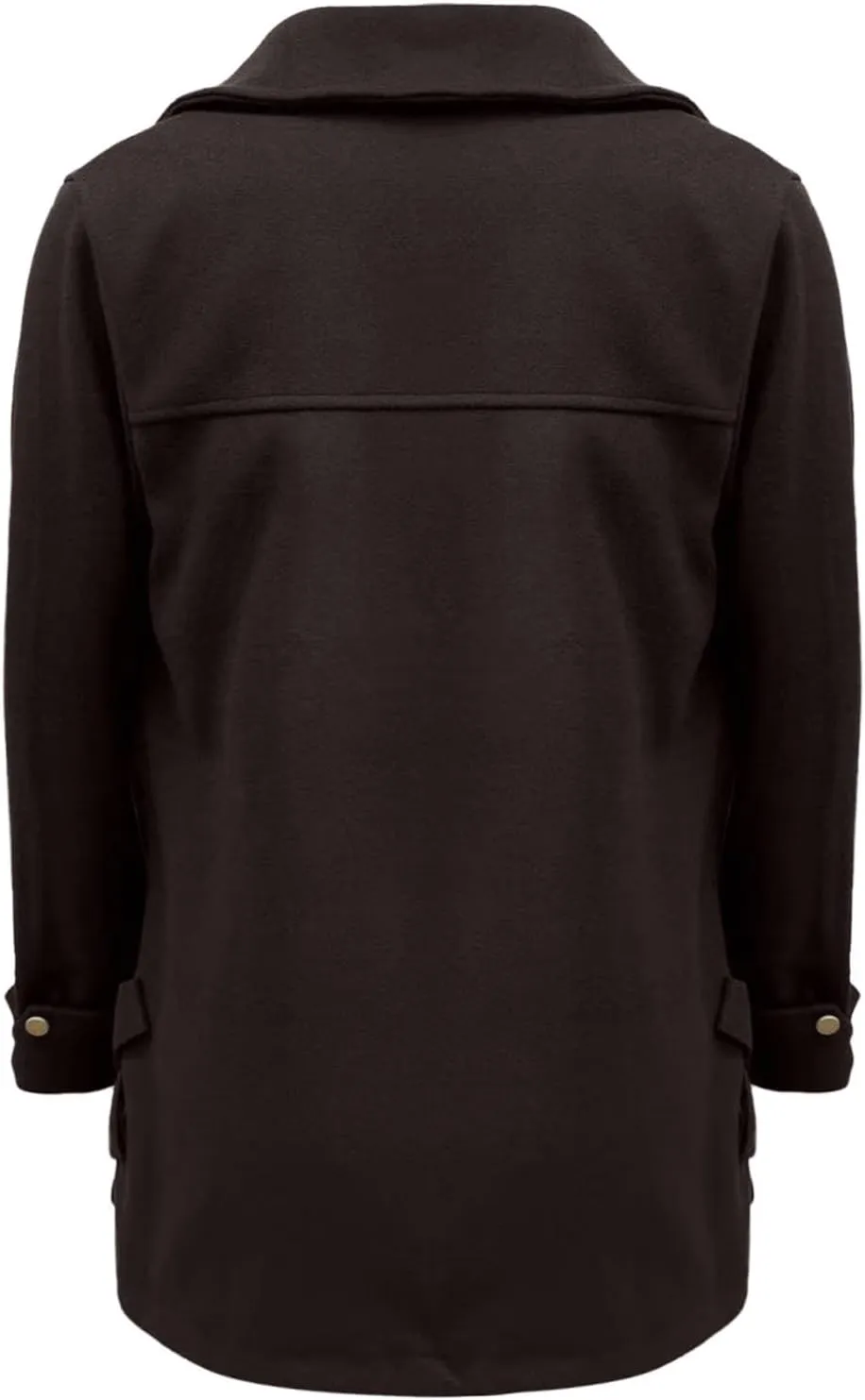 Womens Cute Winter Jackets Button Down Wool Blend Short Peacoat Long Sleeve Peter Pan Collar Fall Outwear Overcoat