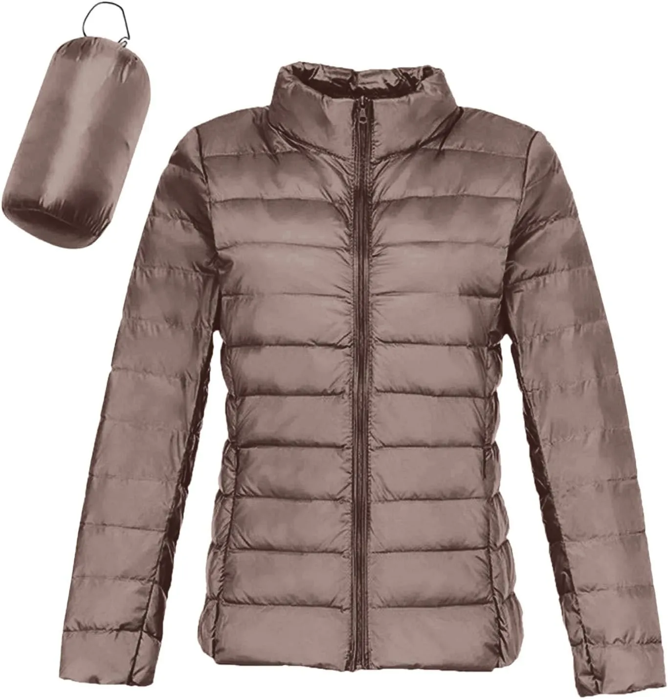 Women's Down Jackets & Parkas Warm Packable Lightweight Winter Quilted Jacket Stand Collar Slim Fit Cropped Puffer Jackets