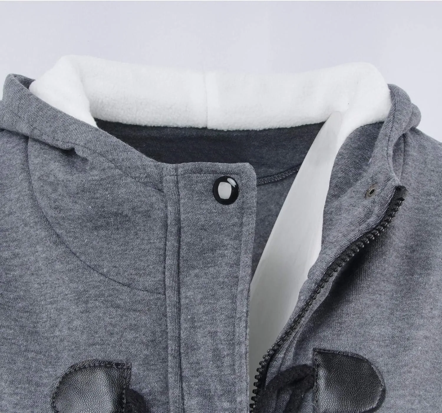 Women's Hooded Horn Fleece Jacket Winter Sherpa Lined Padded Coat Casual Thicken Warm Parkas Outerwear with Pockets
