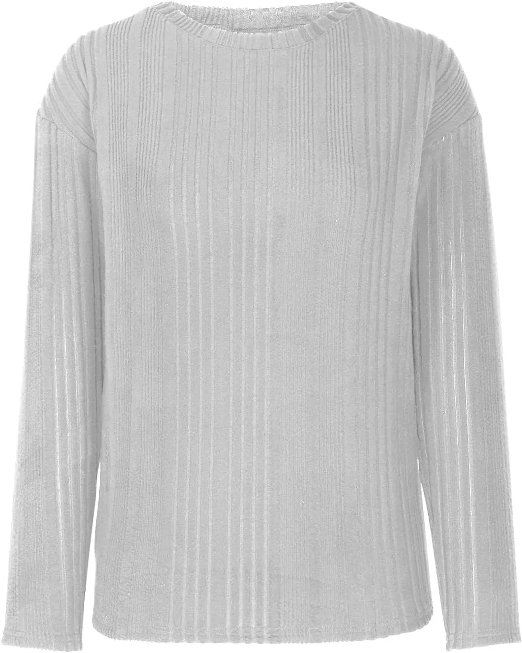 Women's Long Sleeve Tops Crewneck Pullover Sweater Basic Casual Solid Color Tops Fall Soft Drop Shoulder Sweater