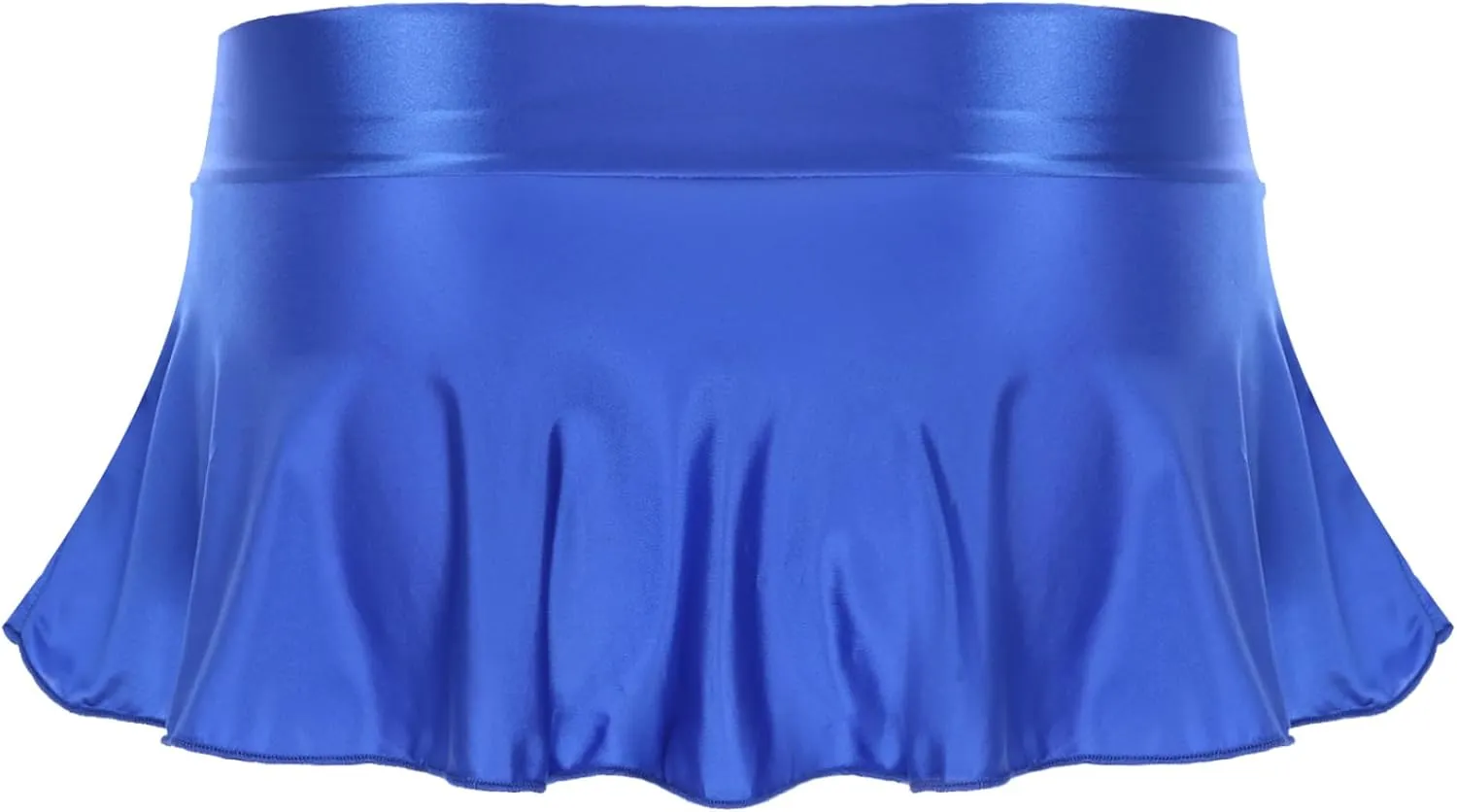 Womens Low Rise Mini Skirts Solid Color A-Line Skirt Elastic Waist Pleated Short Skirt Bikini
