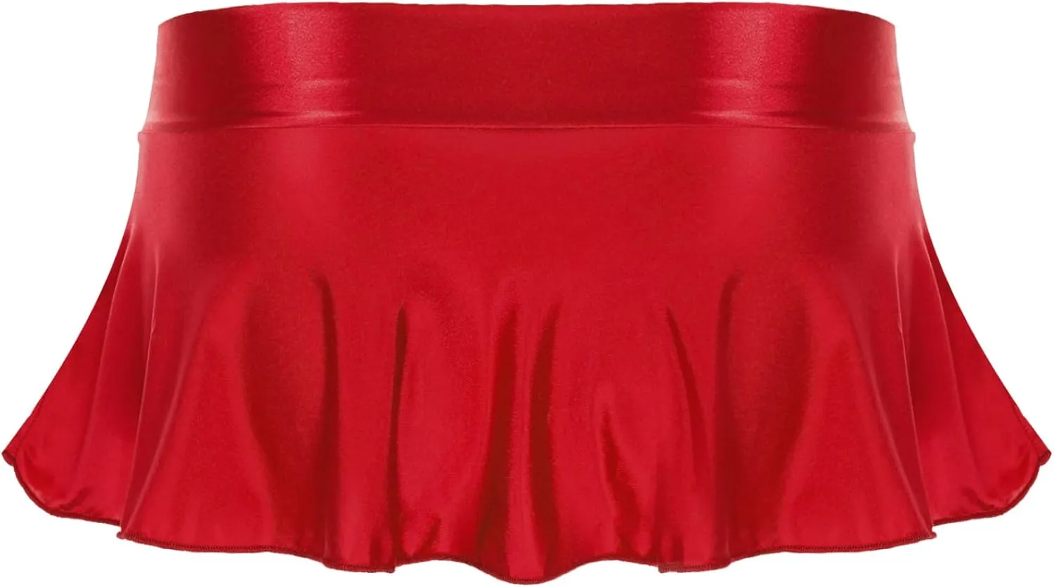 Womens Low Rise Mini Skirts Solid Color A-Line Skirt Elastic Waist Pleated Short Skirt Bikini