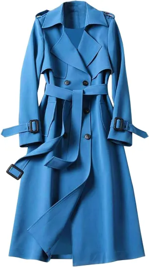 Women's Outerwear Solid Trench Windbreaker Slim Long Fit Coat Overcoat Coat Flexible Boho Outerwear Causal Oversized