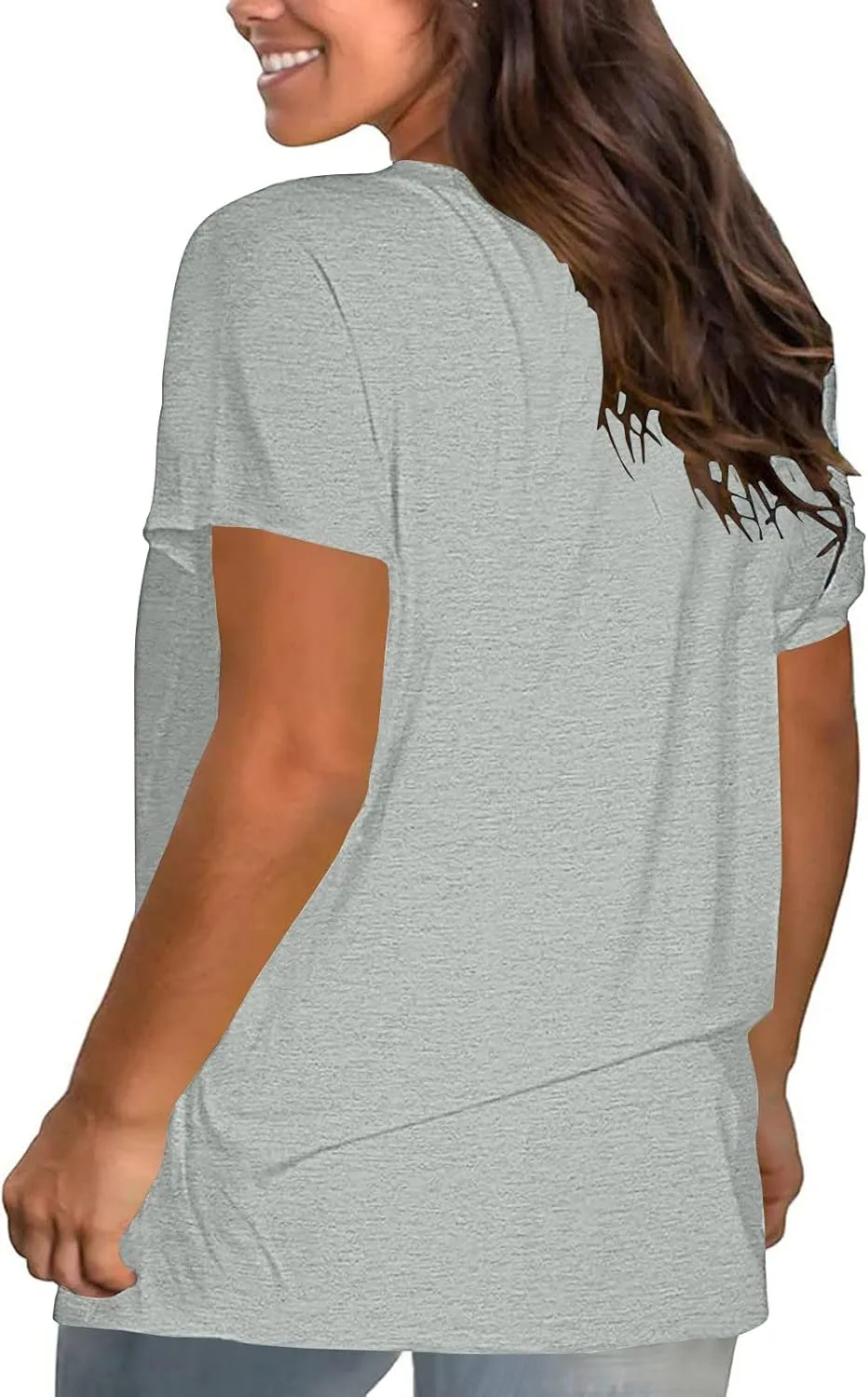 Womens Oversized Tops Hide Belly T Shirts Tops Crew Neck Short Sleeve Shirts Casaul Loose Basic Blouses