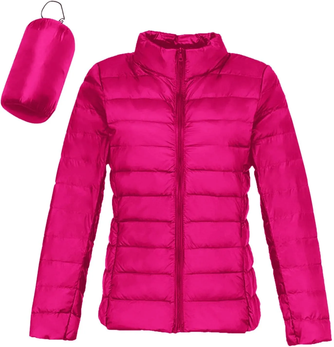Women's Packable Puffer Jacket Lightweight Down Jacket Winter Warm Slim Fit Duck Down Coats Quilted Full-Zip Outwear