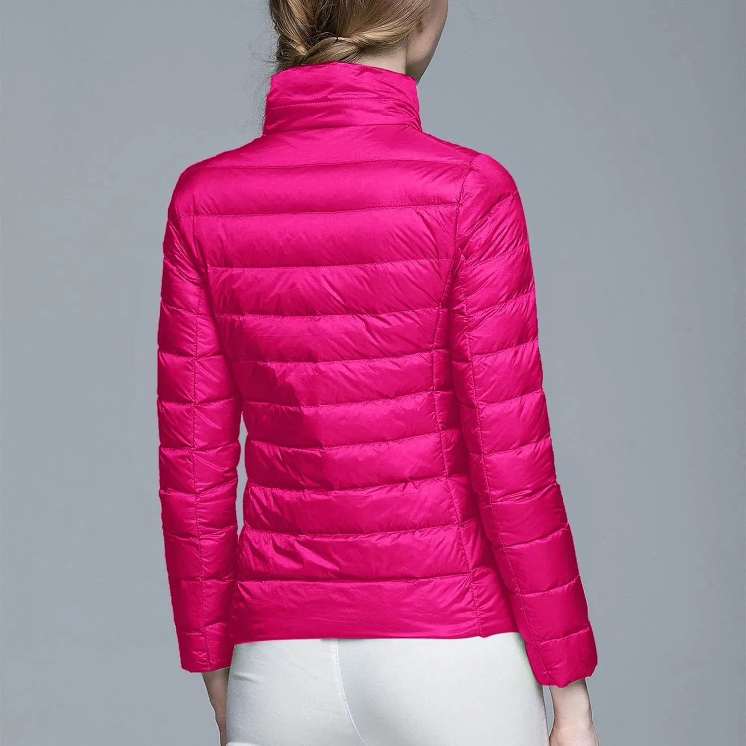 Women's Packable Puffer Jacket Lightweight Down Jacket Winter Warm Slim Fit Duck Down Coats Quilted Full-Zip Outwear