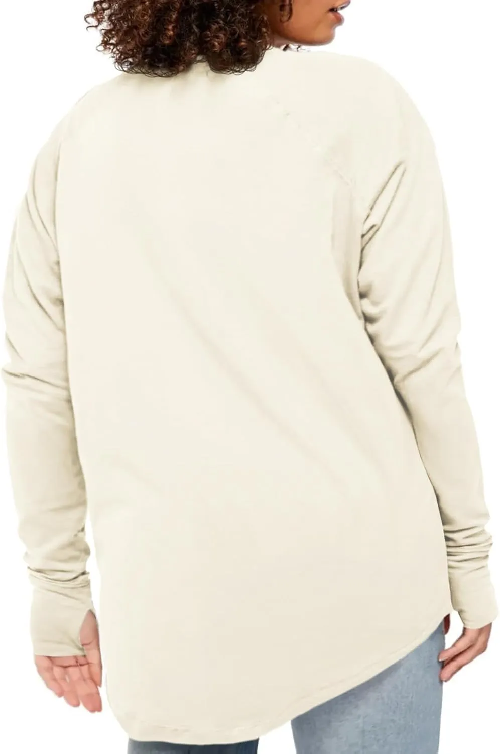 Women's Plus Size Long Sleeve Tunic Top Crew Neck Summer Oversized Fit Basic T Shirts Blouse