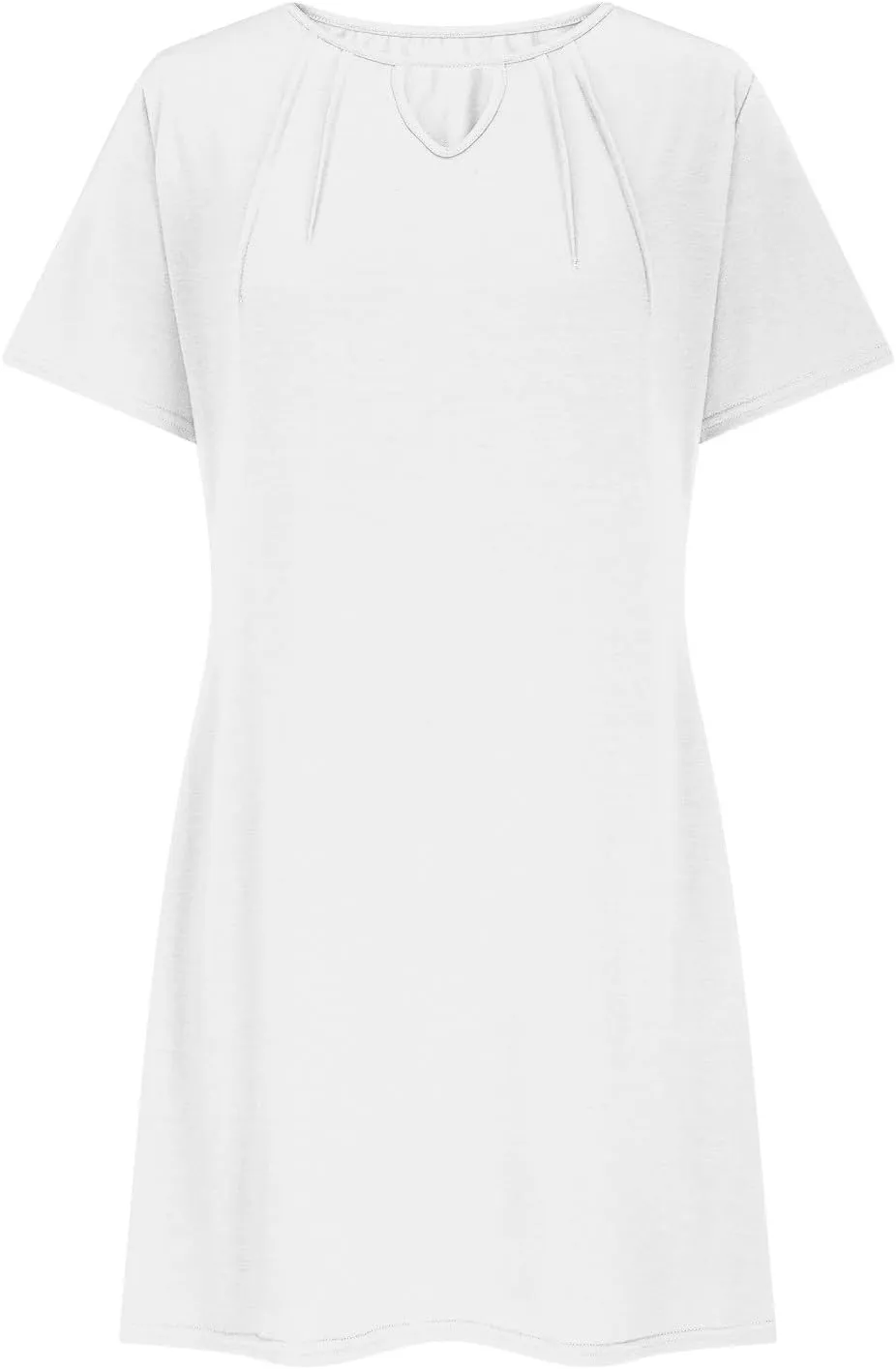 Women's Short Dress Summer Casual Short Sleeve Fashion Hollow Out Round Neck Solid Color Loose Dresses
