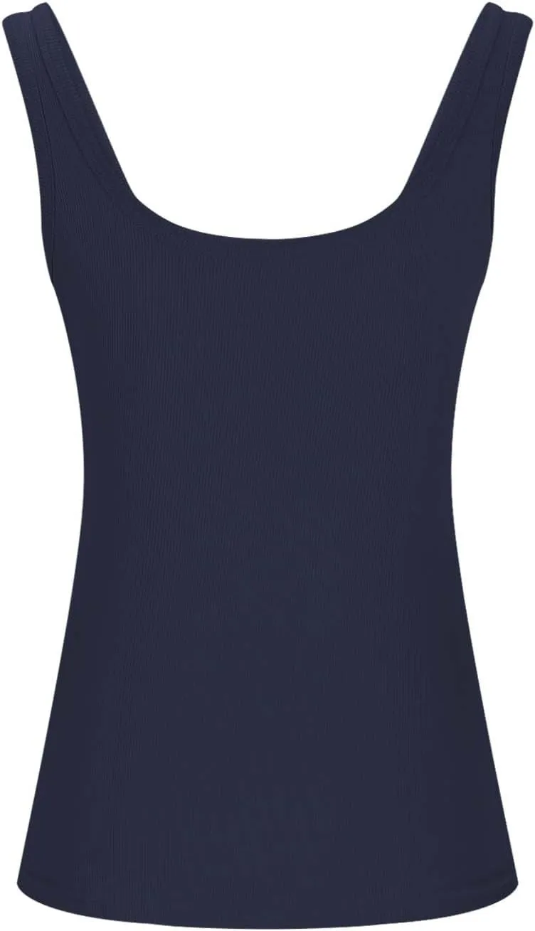 Womens Sleeveless Tank Top Ribbed Fitted Scoop Neck Sleeveless Shirts Summer Slim Cute Basic Tops 2025 Trendy