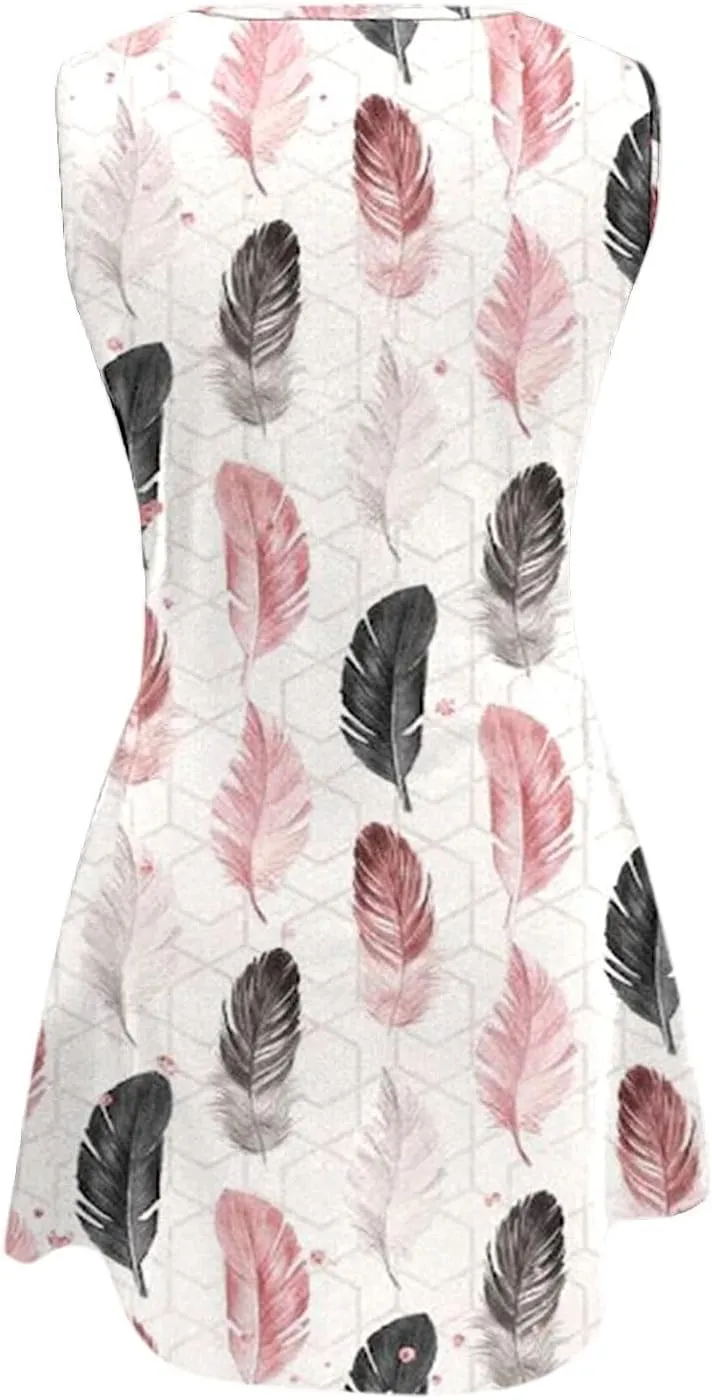 Women's Sleeveless Vest Dress 2025 Summer Casual Loose Sundresses Chest Pleated Beach Dresses with Pockets