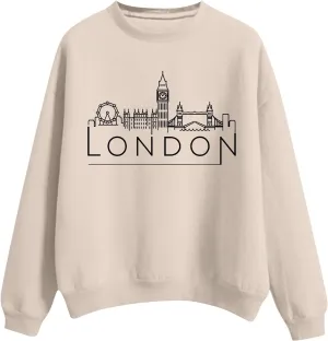 Women's Solid Color Crew Neck Sweatshirt Trendy Letter Printed Basic Pullover Tops Soft Outdoor Athletic Casual Tops