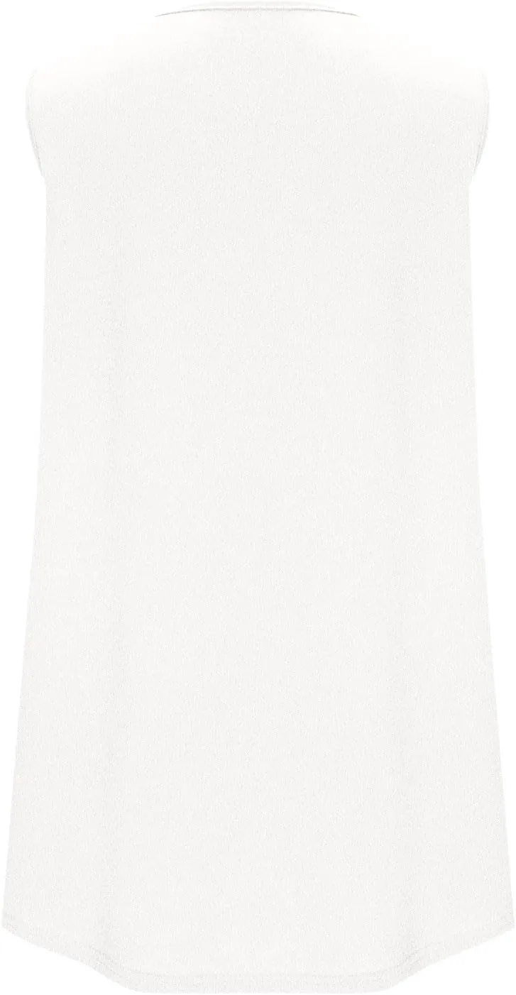Women's Summer Pleated Front Tank Top Sleeveless Crewneck Business Casual Loose Shirts 2025 Fashion Tunic Tops