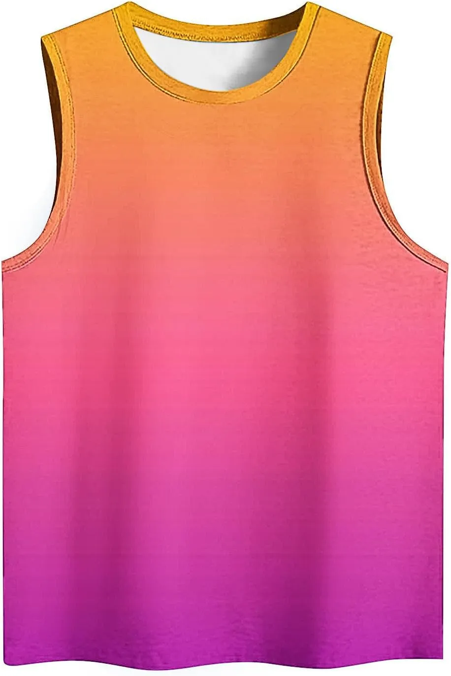 Womens Summer Tank Tops 2025 Gradient Print Basic Tunic Tops Crew Neck Sleeveless Loose Fit T Shirts