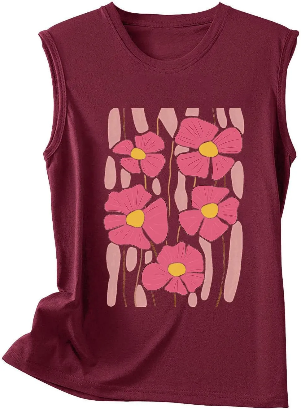 Womens Tank Tops Loose Fit Summer Cute Graphic Sleeveless Shirts Workout Basic Tunic Fashion Outfits