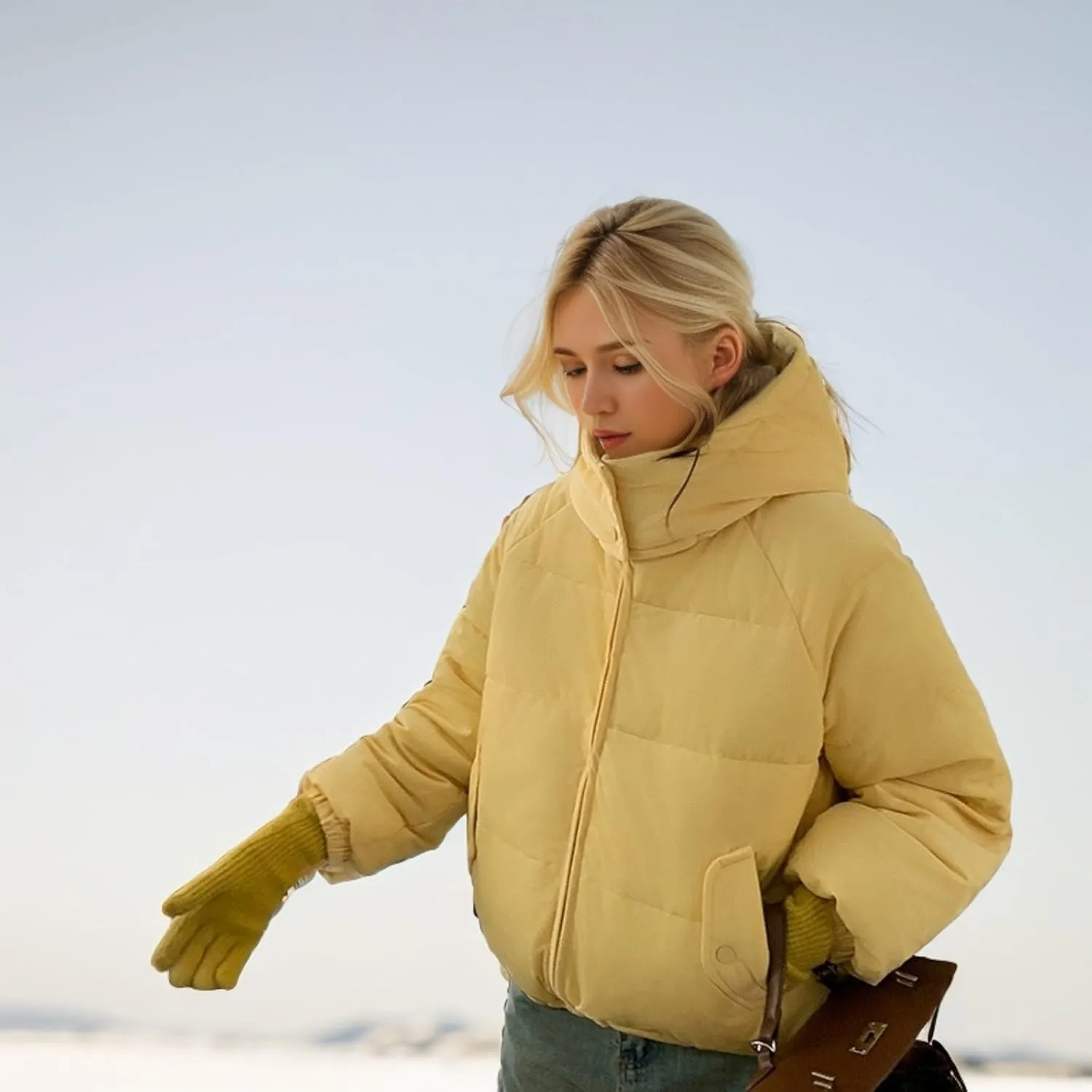Women's Winter Coat Warm Parka Jacket Puffer Quilted Thicken Hooded Outerwear Coats Zip Up Casual Down Jackets