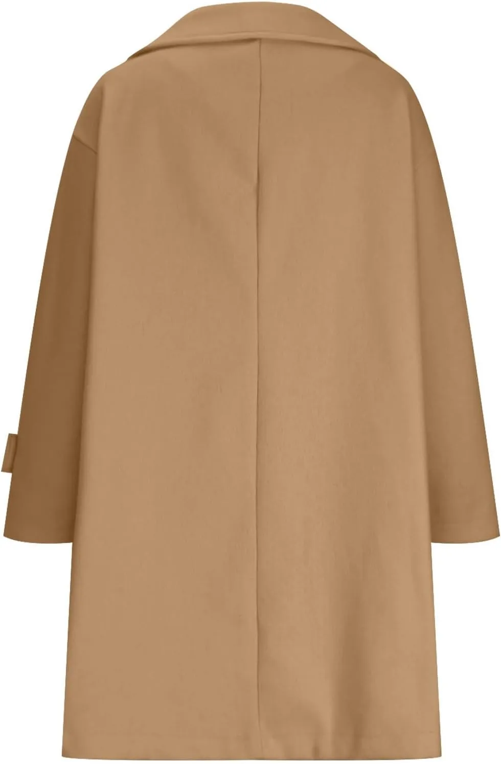 Women's Winter Wool Blend Peacoat Lapel Outerwear Trendy Jacket Casual Elegant Business Long Trench Coats with Belt