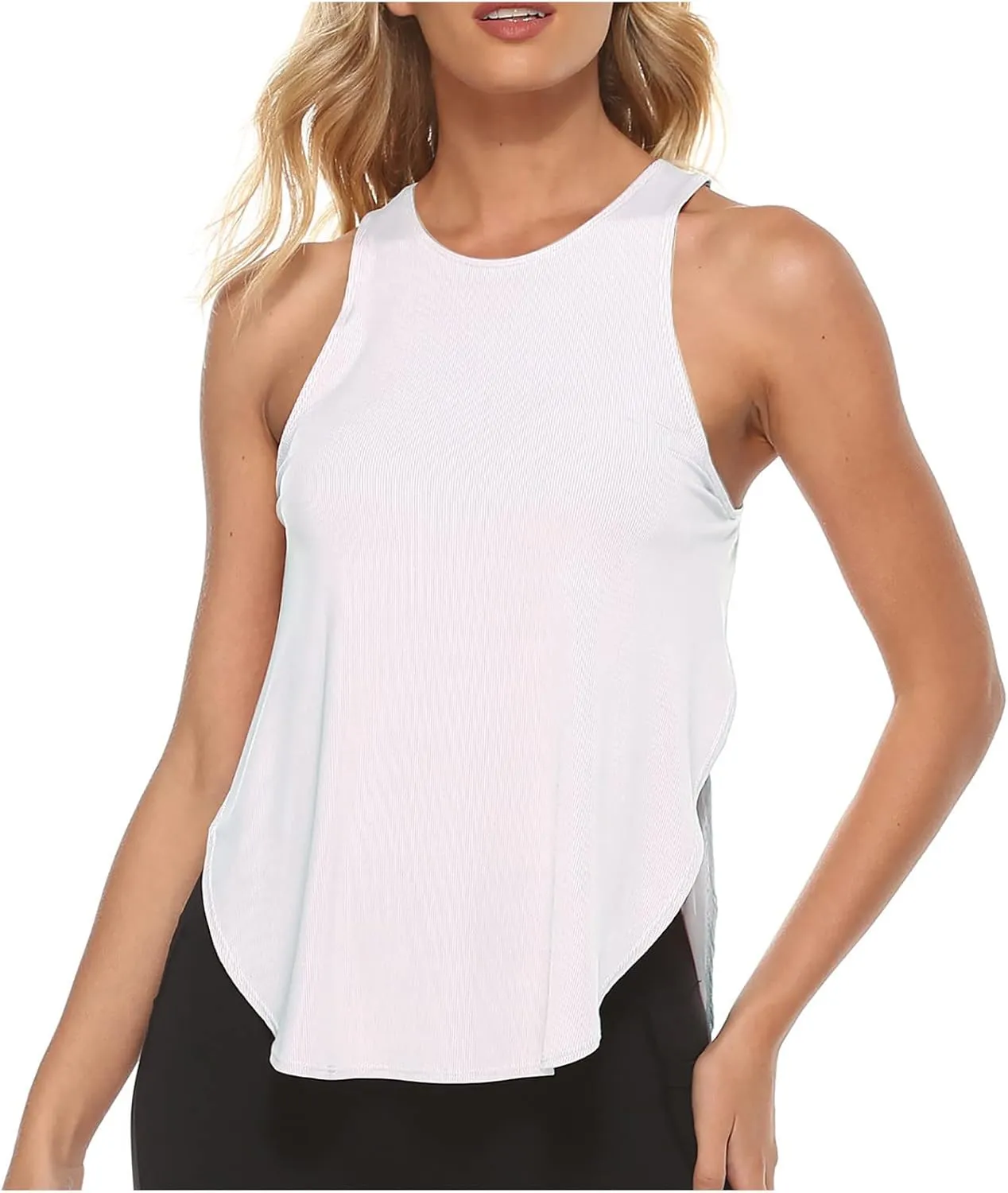Workout Tops for Women Racerback Running Loose Fit Tank Tops Sleeveless Athletic Yoga Shirts Sports Gym Clothes