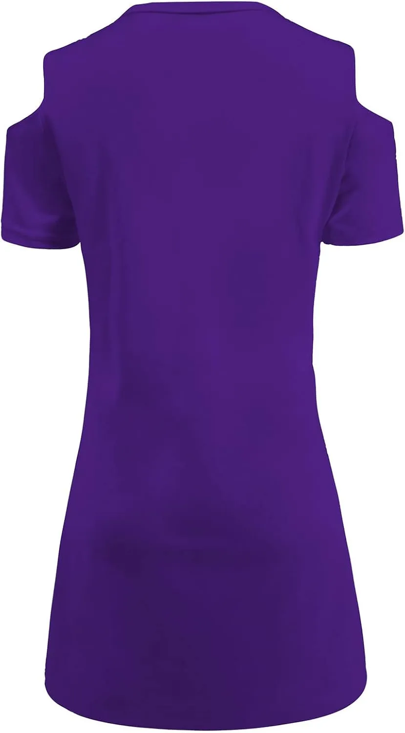 yardsong Cold Shoulder Dress for Women Short Sleeve Quarter Zip Summer Dresses Trendy Solid Color Vacation Mini Dress