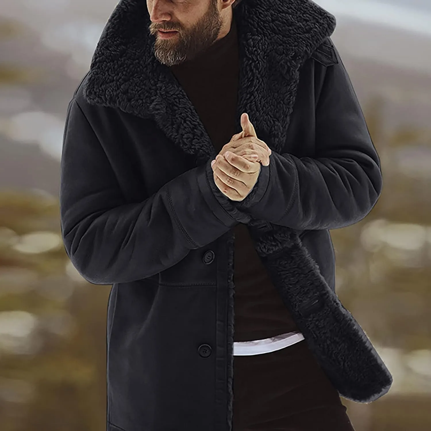 Ymosrh Men's Fleece Jacket Full Zip Lightweight Outdoor Hiking Jackets Winter Coats Casual Stylish, M-3XL