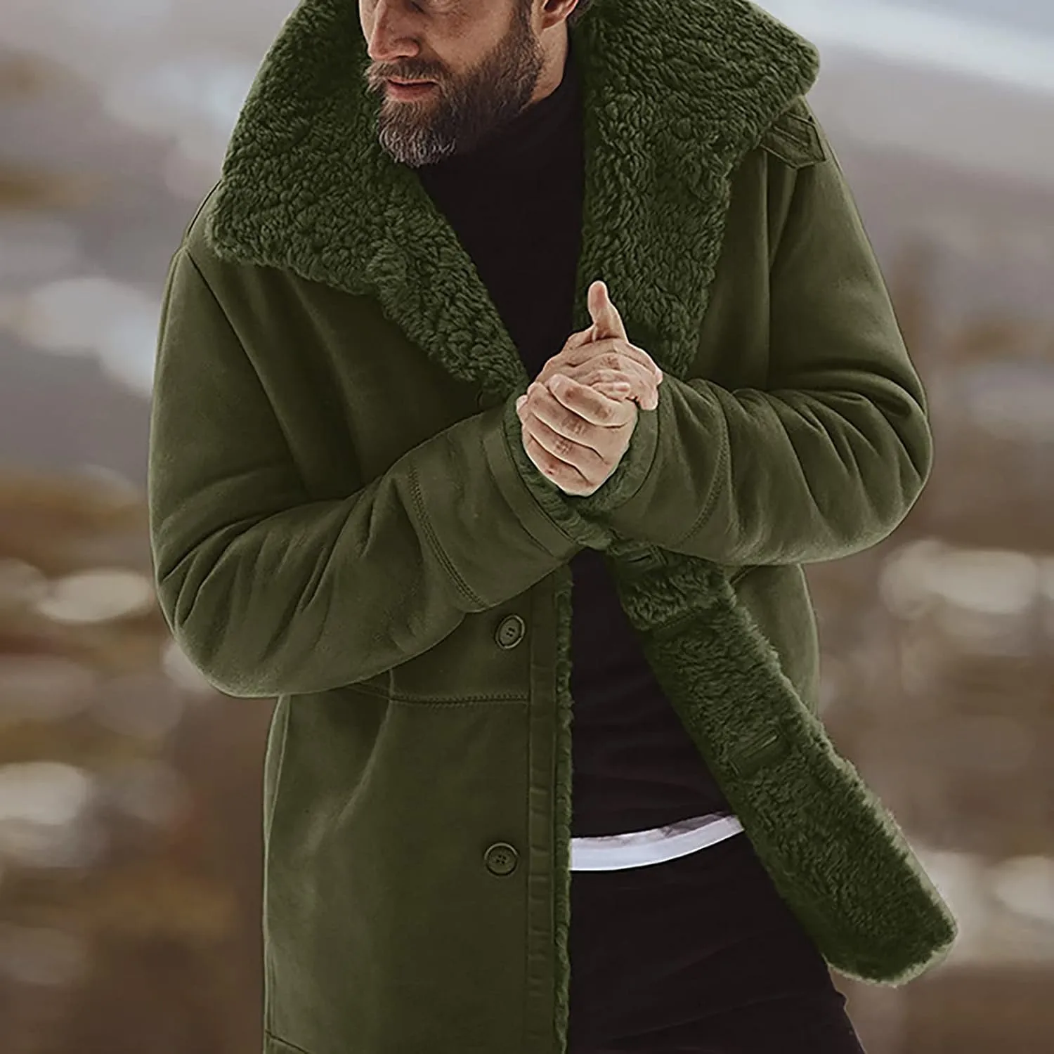 Ymosrh Men's Fleece Jacket Full Zip Lightweight Outdoor Hiking Jackets Winter Coats Casual Stylish, M-3XL