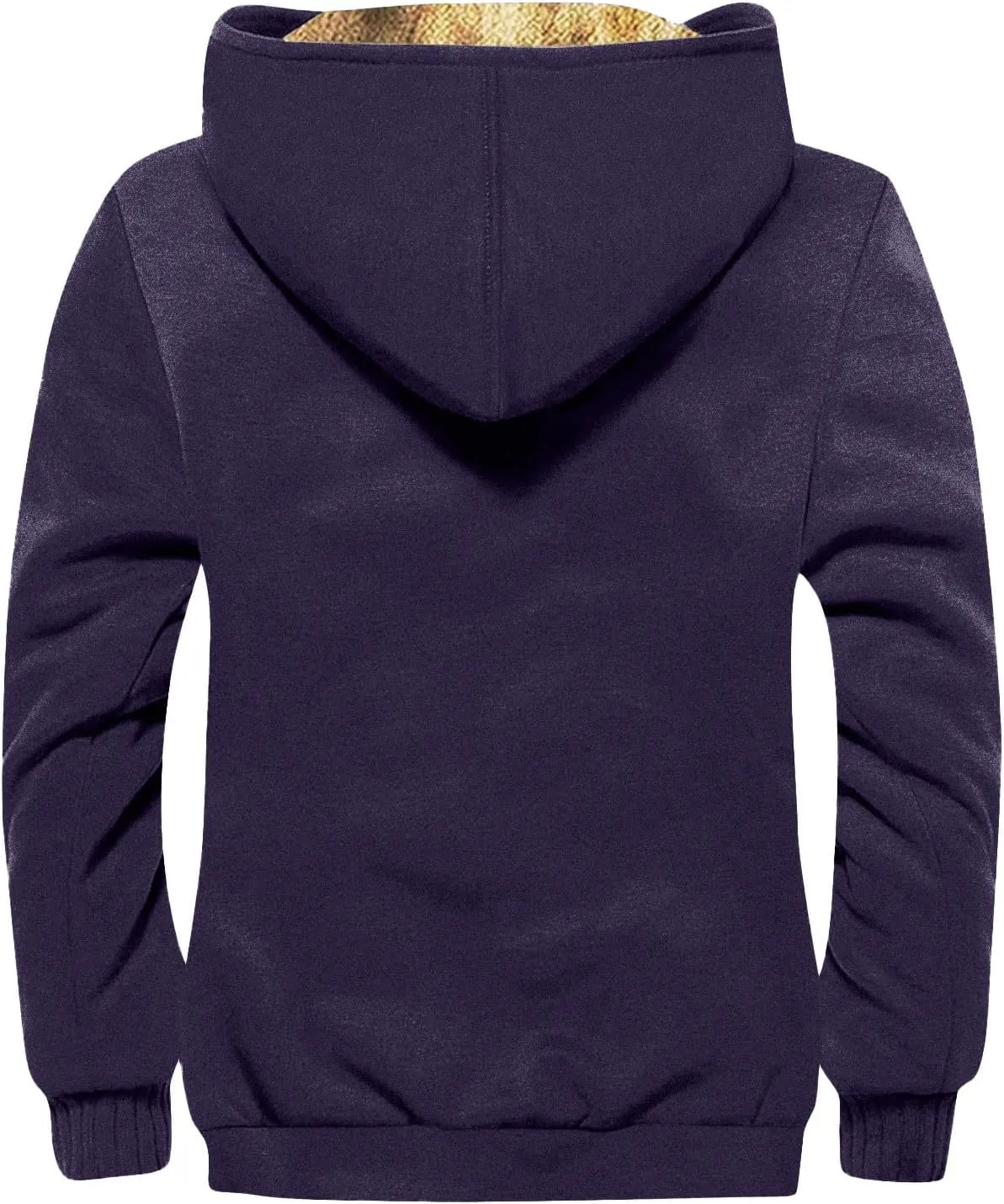 Ymosrh Men's Jackets Casual Stylish Winter Thick Sherpa Lined Zip Fleece Hoodie Jacket Coat Outwear For Men, M-7XL