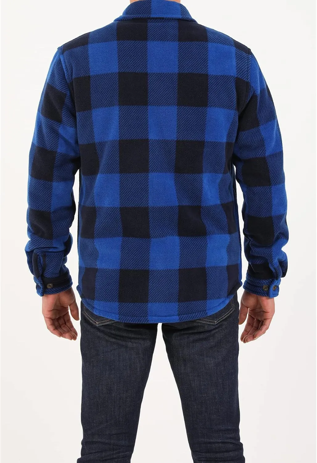 ZENTHACE Men's Warm Sherpa Lined Fleece Plaid Flannel Shirt Jacket(All Sherpa Fleece Lined)