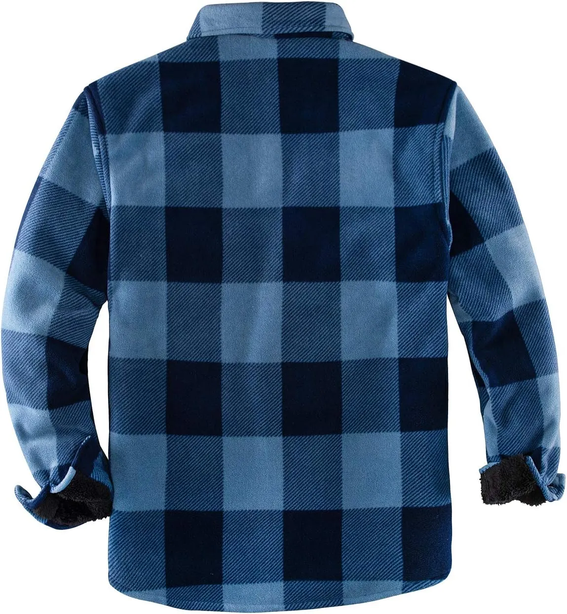 ZENTHACE Men's Warm Sherpa Lined Fleece Plaid Flannel Shirt Jacket(All Sherpa Fleece Lined)