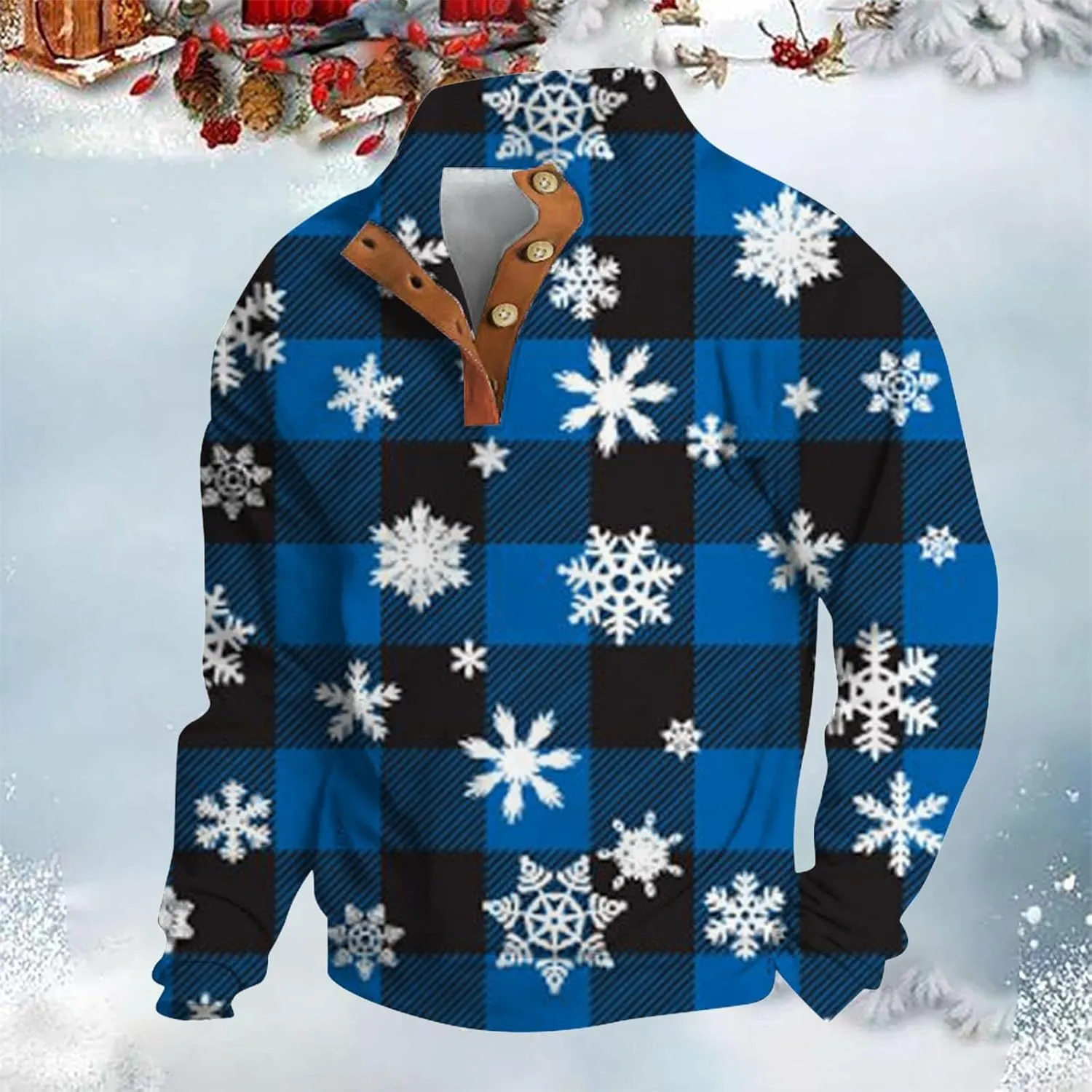 ZYXTIM Merry Christmas Polo Shirts for Men Funny Graphic Golf Shirts Holiday Work Pullover Party Festival Sweater Big&Tall